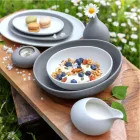 FANCY HOME Stones Tálka 15 cm, 0,38 literes, fehér, kerámia