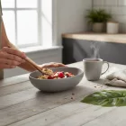 FANCY HOME Stones Tálka 15 cm, 0,38 literes, szürke, kerámia