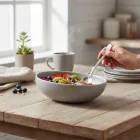 FANCY HOME Stones Tálka 15 cm, 0,38 literes, szürke, kerámia