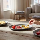 FANCY HOME Stones Szervírozó tányér 17 cm, szürke, kerámia