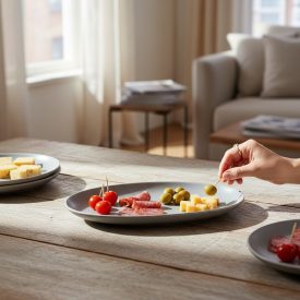   FANCY HOME Stones Szervírozó tányér 17 cm, szürke, kerámia