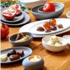 FANCY HOME Stones Szervírozó tányér 17 cm, szürke, kerámia