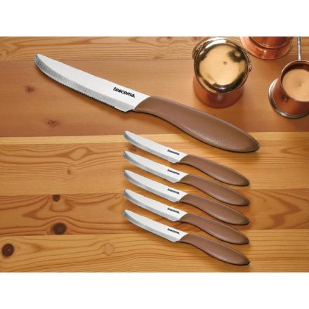 PRESTO evőkés barna nyéllel, 12 cm-es penge, 6 darabos készlet