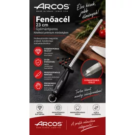 Fenőacél 23 cm - Gyémántporos Késélező Prémium Minőségben