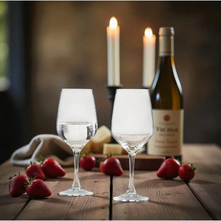 Platine fehérboros pohár 250 ml – extra erős üveg, 6 darabos csomagban, elegáns és strapabíró pohár fehérborhoz, éttermi használatra