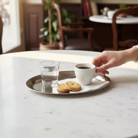 Tálca, ovális, 19,5x15 cm, rozsdamentes