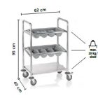 Evőeszköztartó szállító kocsi + 2 evőeszköztartó
