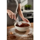 Spatula, egyik oldalán lekerekített gumis fejjel, 25 cm, műanyag nyéllel