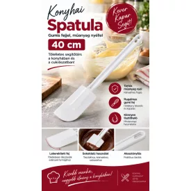   40 cm-es Műanyag Nyelű Spatula Lekerekített Gumis Fejjel - Konyhai Kiegészítő