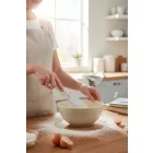 40 cm-es Műanyag Nyelű Spatula Lekerekített Gumis Fejjel - Konyhai Kiegészítő