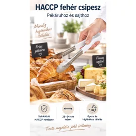 Csipesz univerzális 24 cm fehér (pékáru sajt) (HACCP)