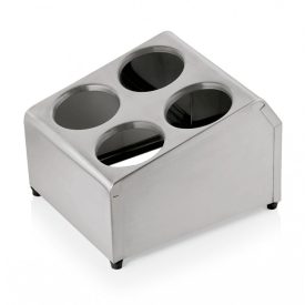   Evőeszköztartó állvány 4 tégelyhez, 26,5x30,5x20 cm, rozsdamentes