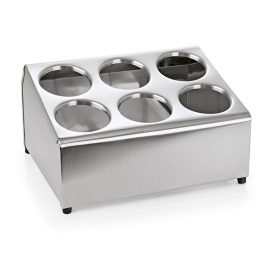   Evőeszköztartó állvány 6 tégelyhez, 37x30,5x20 cm, rozsdamentes