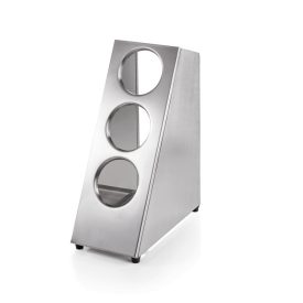   Evőeszköztartó állvány 3 tégelyhez, álló, 33x16x42 cm, rozsdamentes