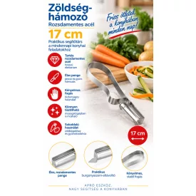 Zöldséghámozó, 17 cm, rozsdamentes