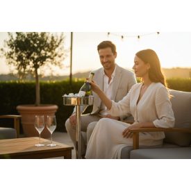 Pezsgős állvány, 64x19 cm, rozsdamentes