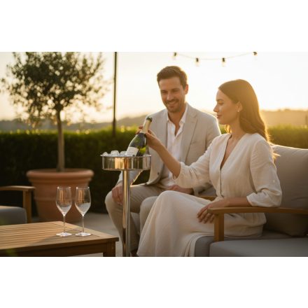 Pezsgős állvány, 64x19 cm, rozsdamentes