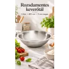 Keverőtál, 5 liter, átm.: 31 cm, mag.: 11 cm, rozsdamentes