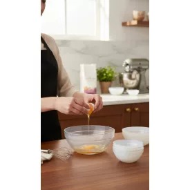 Empilable tál, 17 cm, 1,1 liter üveg, sorolható, opálos