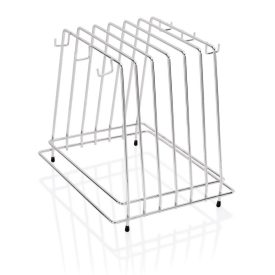 6 rekeszes rozsdamentes vágólaptartó – 2 cm vastag lapokhoz, csúszásmentes talppal