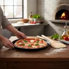 Pizzaforma, felső átm.: 28 cm, alsó átm.: 26 cm, kékvas