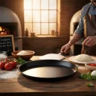 Pizzaforma, felső átm.: 28 cm, alsó átm.: 26 cm, kékvas