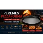 Pizzaforma, felső átm.: 34 cm, alsó átm.: 32 cm, kékvas