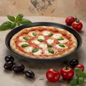 Pizzaforma, felső átm.: 40 cm, alsó átm.: 38 cm, kékvas