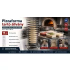 Pizzaforma tartó állvány 15 db 22-36 cm pizzaformának, 30,5x30,5x69 cm, rozsdamentes