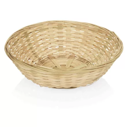 Kerek fa kenyérkosár, 20 cm, bézs színben – elegáns tálaló kosár - GasztroZoli