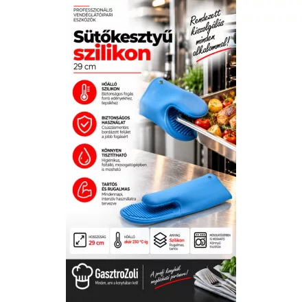 Sütőkesztyű, szilikon, 29 cm