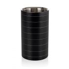 Fekete duplafalú palackhűtő, 20x11,5 cm, rozsdamentes