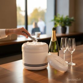 jégvödör 4 liter fehér duplafalú jégkockákkal