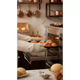 Sütőkesztyű pár, pamut, 40 cm, hőálló 250 °C-ig
