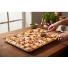 Pizzasütő tepsi 60 x 40 x 2 cm, kerekített peremű varrat nélküli alumínium