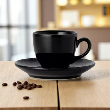 Vida Night kávéscsésze aljjal – 90 ml prémium porcelán