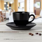 Vida Night fekete porcelán eszpresszós csésze és alj