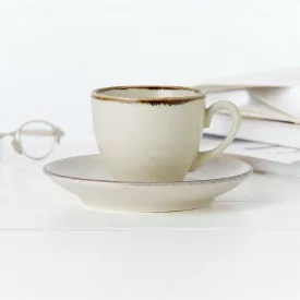 Smilla Sand kávéscsésze és alj 90 ml – elegáns porcelán, természetes homokszínben