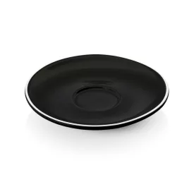 Italia kávéscsészealj 12,5 cm, fekete porcelán, Német minőség