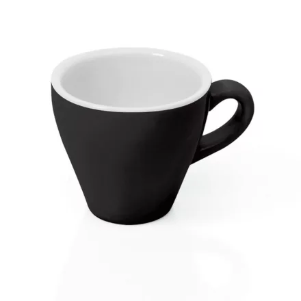 Italia fekete kávéscsésze, 90 ml-es porcelán eszpresszós csésze, modern olasz stílusban