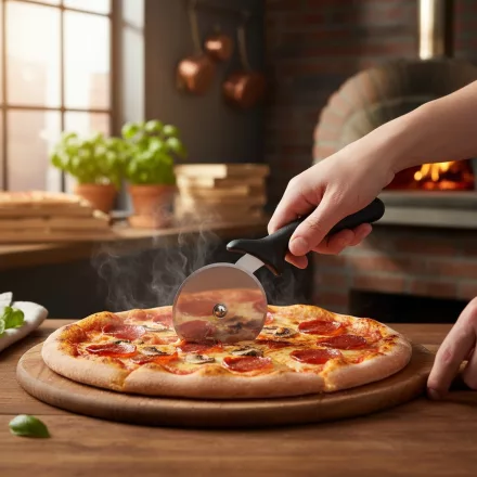 Pizzaszeletelő 10 cm kerék átmérő, 24 cm,