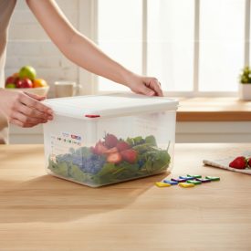   Araven GN edény 1/2 200 mm 12,5 liter ételtároló légmentesen záró fedővel