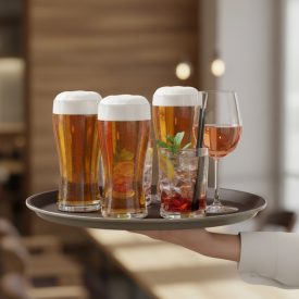 csúszásmentes kerek tálca 35 cm barna vendéglátóipari használatra