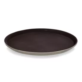 Csúszásmentes tálca, kerek, 45 cm, barna – strapabíró polipropilén tálca csúszásgátló felülettel