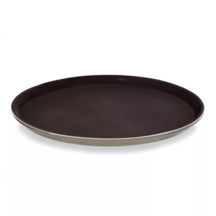 Csúszásmentes tálca, kerek, 45 cm, barna – strapabíró polipropilén tálca csúszásgátló felülettel