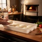 Pizza Kelesztő Doboz - Pizzatészta Kelesztőláda, 60x40x8 cm, Polipropilén, Sorolható