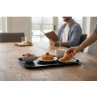 Csúszásmentes műanyag tálca, 35x27x2 cm, fekete