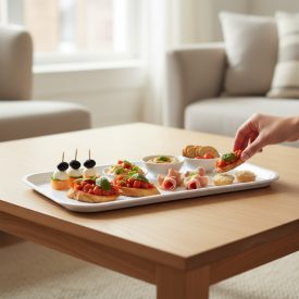 Csúszásmentes műanyag tálca, GN 1/1, fehér