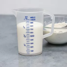 Mérőkancsó, 1 l, kék skála, polipropilén