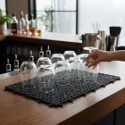 Egymáshoz illeszthető csepegtetőrács, 30x30x2 cm, fekete, PVC